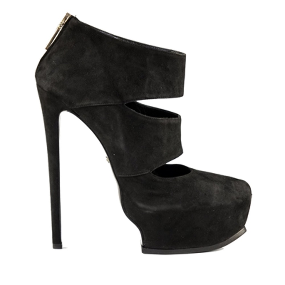 Roberto Cavalli black suede booties size 37.5